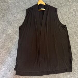 Susan Graver Everyday Open Front Vest Plus Size Womens 2X Sleeveless Liquid Knit